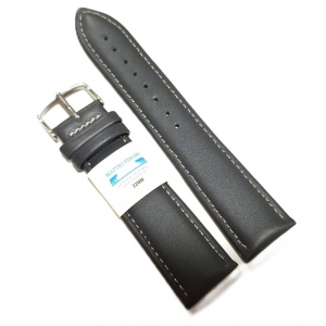 Curea Ceas din Piele Gri, cu Cusătură Alba 20mm 22mm