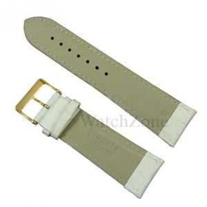 Curea Ceas Piele Alba Imprimeu Crocodil 26mm Nagata WZ1940 - Img 2