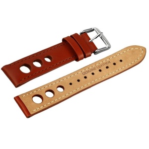 Curea Ceas Piele Naturala Maro cu Gaurele 20mm 22mm 8157707000 - Img 4