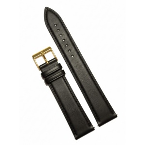 Curea Ceas Piele Naturală WZ1011 – Model XXL Negru Mat cu Cataramă Aurie