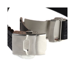 Curea Ceas Silicon Negru Inchidere Deployant 20mm 22mm WZ2213 - Img 3