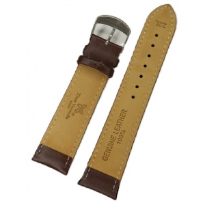 Curea Ceas WatchZone din Piele Naturală Maro Închis, Dublu Strat cu Interior Crem și Cusătură Ton pe Ton, Mărime L (12mm - 24mm) - Img 2