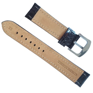 Curea ceas XL piele maro cu imprimeu 20mm 22mm 24mm WZ939 - Img 2