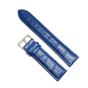 Curea de ceas Albastra cu Imprimeu Crocodil 22mm WZ5379