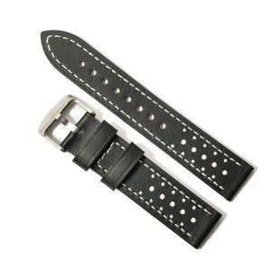 Curea de ceas cu Neagra cu gaurele din Piele Naturala 20mm GR1596