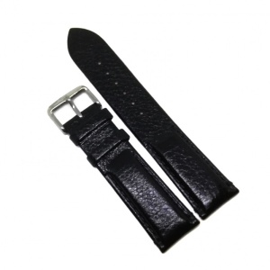Curea de ceas din Piele Naturala - Culoare Neagra si Textura Lucioasa - 22mm - GR3873 - Img 3