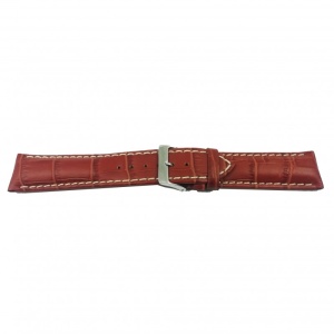 Curea de ceas din piele naturala Maro-deschis cu imprimeu crocodil 18mm, 20mm, 22mm - WZ3391 - Img 3