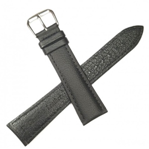 Curea de Ceas din Piele Naturală Neagră – Imprimeu Crocodil – 18/20/22 mm – Lungime XXL – Cataramă Argintie - Img 2