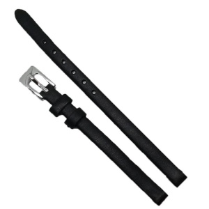 Curea de ceas din piele naturala neagra - 6mm - C2982