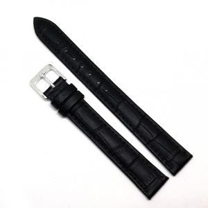 Curea de ceas din piele naturala Neagra XL - 16mm - C3140