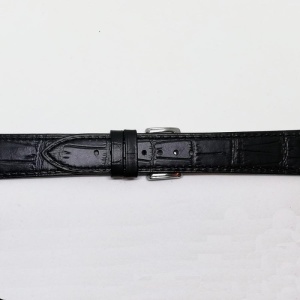 Curea de ceas din piele neagra cu imprimeu croco 20mm C3081 - Img 3