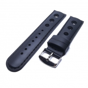 Curea de ceas din Silicon - Culoare Neagra, Model cu Gaurele - 20mm, 22mm - Img 3