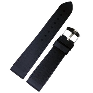 Curea de ceas din silicon Neagra - 20mm WZ599 - Img 2