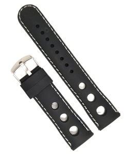Curea de Ceas din Silicon Time Veranda – Cusătură Albă | 22mm
