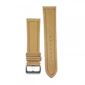 Curea de ceas Eichmuller - Culoare Bej, cusatura maro - 22mm 24mm - WZ4013 - Img 3