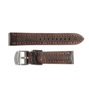 Curea de ceas maro-inchis cu textura bizonata din piele naturala 20mm, 22mm 24mm - WZ4179 - Img 3