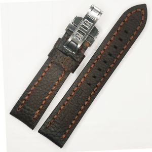 Curea de ceas maro-inchis cu textura bizonata din piele naturala 20mm, 22mm 24mm - WZ4179D - Img 2