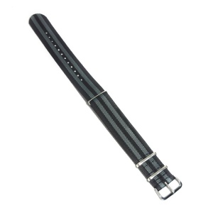 Curea de ceas Nato Negru si Gri Petrol 18mm 20mm 22mm N21 - Img 2