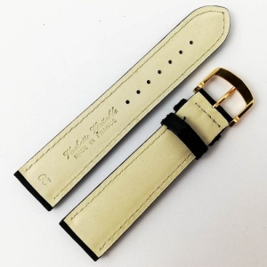 Curea de ceas neagra din piele de vitel 20mm - Img 2