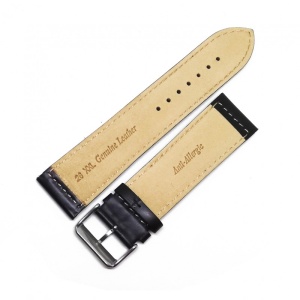 Curea de ceas Neagra din piele naturala Antialergica XXL - 26mm - WZ3586 - Img 3