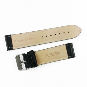 Curea de ceas Neagra din piele naturala cu imprimeu crocodil - 22mm 24mm - WZ3393 - Img 4
