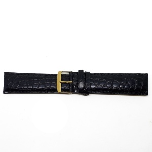 Curea de ceas neagra din piele veritabila de Crocodil - 1BE14D04P/5M - Img 3