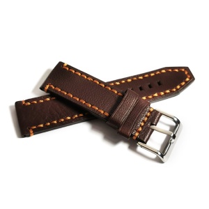 Curea de ceas robusta, maro-inchis din piele naturala 22mm, 24mm, 26mm - WZ4177 - Img 4