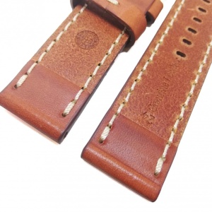 Curea de Ceas Robusta Tech Swiss – Maro cu Cusătură Albă – 24 mm – Grosime 5 mm – Piele Naturală - Img 2