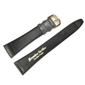 Curea de Ceas Vintage Gri – Jumătate Imprimeu Șopârlă – Swiss Made – 12/14/20 mm – Cataramă Aurie – Lungime M - Img 3