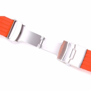 Curea de silicon orange cu inchidere deployant 16mm 18mm 20mm 22mm 24mm WZ862 - Img 2