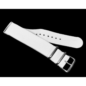 Curea NATO Textil Albă 18/20/22mm | Nylon Rezistent | Cataramă Oțel - Img 2