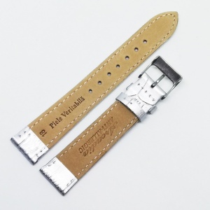 Curea pentru ceas din piele naturala antialergica Argintie - 18mm - A-1G18 - Img 3