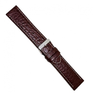 Curea pentru ceas din piele naturala Maro - 24mm - C2953 - Img 2