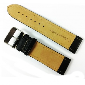 Curea Piele Neagră Imprimeu Crocodil - 16mm, 18mm, 20mm, 22mm, 24mm - WZ2688 - Img 2