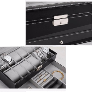 Cutie depozitare pentru ceasuri si bijuterii Neagra - WZ3144 - Img 2