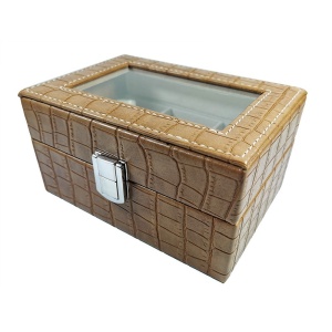 Cutie pentru 3 ceasuri din piele ecologica Neagra / Albastra / Maro / Crem CF-E55 - Img 11