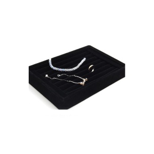 Suport Organizare Inele, Bijuterii și Butoni – Catifea – 23 x 14,5 x 3 cm – 4 Culori (Negru, Gri, Roșu, Fuchsia) – WZ444