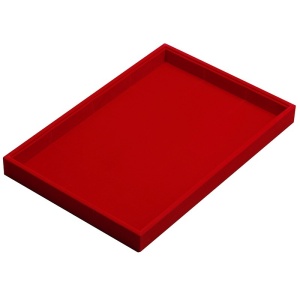 Tavă de Expunere Bijuterii – Catifea – 22,5 x 14,5 x 3 cm – Culori: Negru, Gri, Roșu