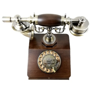 Telefon Vintage de Colecție TL-913Z – Eleganță Art Deco din Lemn și Alamă - Img 4