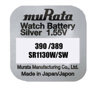 Baterie 390, 389, SR1130SW, Oxid Argint, 1.55V, Murata