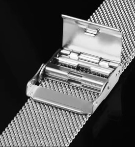 Brățară Ceas Argintie Mesh Milaneză – Universală – Oțel Inoxidabil – 20mm – Grosime 3mm - Img 2