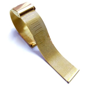 Brățară Ceas Mesh Milaneză Aurie – Oțel Inoxidabil – 10mm – 24mm – Închidere Tip Clips