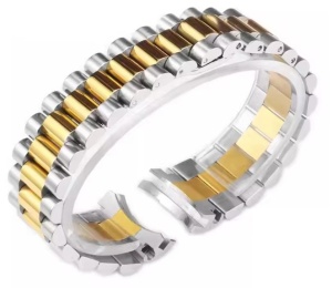 Brățară Tip President Auriu-Roze – Compatibilă Datejust și Day-Date – 21 mm