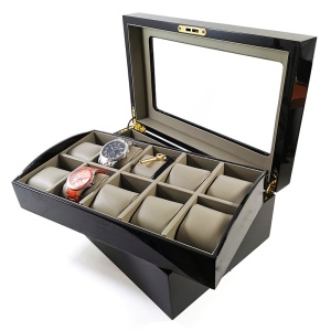 Caseta de Depozitare Ceasuri și Bijuterii CH41 – Lemn, 10 Pernute, Finisaj Premium – WatchBox - Img 5