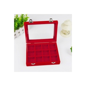 Caseta pentru bijuterii cu 12 spatii Catifea Rosie sau Fuchsia - Img 6