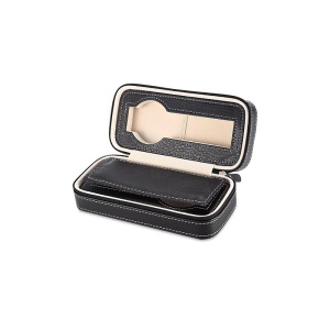 Caseta Transport Ceasuri Piele Ecologica Maro / Neagra 2 Spatii PU80 - Img 6