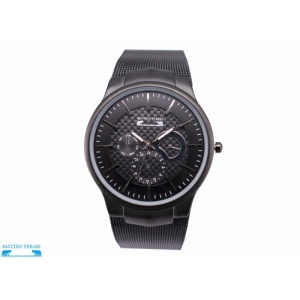 Ceas Bărbătesc Matteo Ferari – Negru 40 mm – Brățară Milaneză Neagră – Quartz Miyota – Rezistent 3 ATM - Img 4