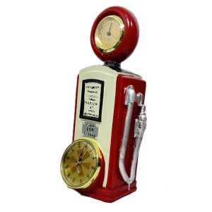 Ceas Retro cu Termometru – Design Pompă de Benzină Vintage (USA) Wz3840 - Img 2
