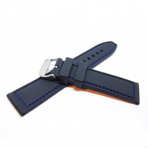Curea Ceas „Carbon Blue Tech” 4S15 – Silicon cu Textură Carbon și Cusătură Albastră (20mm - 22mm) - Img 2