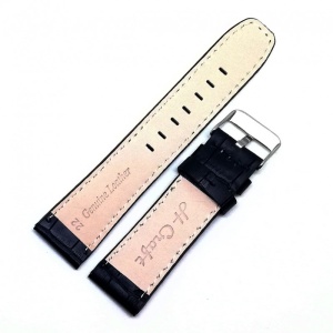 Curea Ceas „Cross-Grain” C3025 – Piele Naturală Neagră cu Textură Modernă (18mm - 24mm) - Img 4